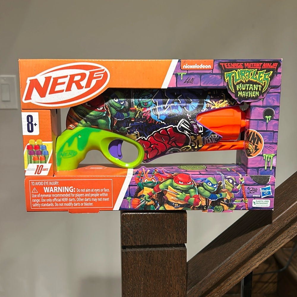 TMNT Mutant Mayhem Nerf Dart Blaster NIB